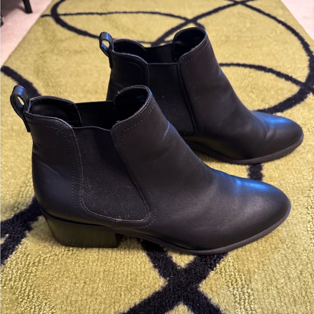 Abound Black Ankle Booties with Elastic Panels